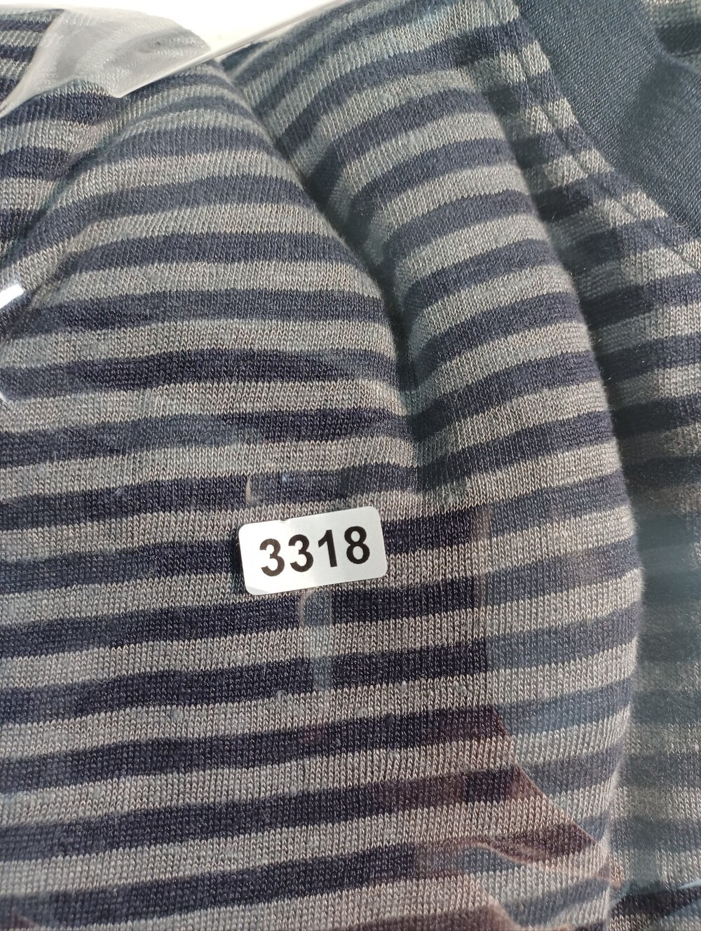 Eileen Fisher 100% Linen Gray Navy Striped Boxy Tee Top Large L - Picture 10 of 10